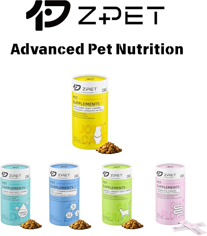 ZPET Hip & Joint Soft Chews for Dogs & Cats – Glucosamine, Chondroitin & MSM – Mobility & Flexibility Support – Cold-Pressed Pet Supplement, 150g