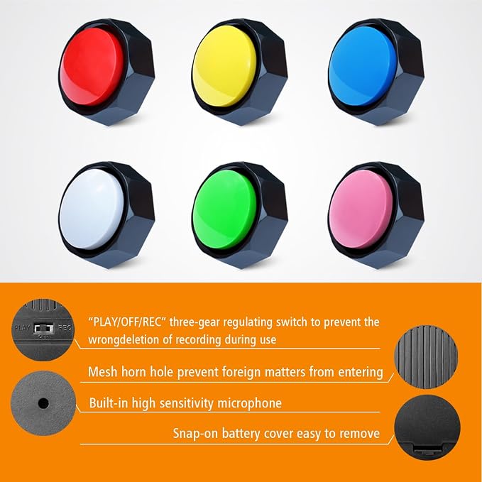 Dog Buttons for Communication, 6 Color