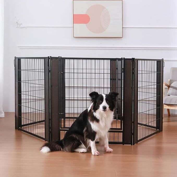 Heavy Duty Dog Playpen, 32in H 2 Panels, Black