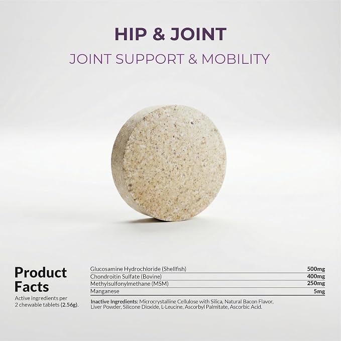 Hip & Joint for Dogs 120 Tablets - Glucosamine, MSM & Chondroitin
