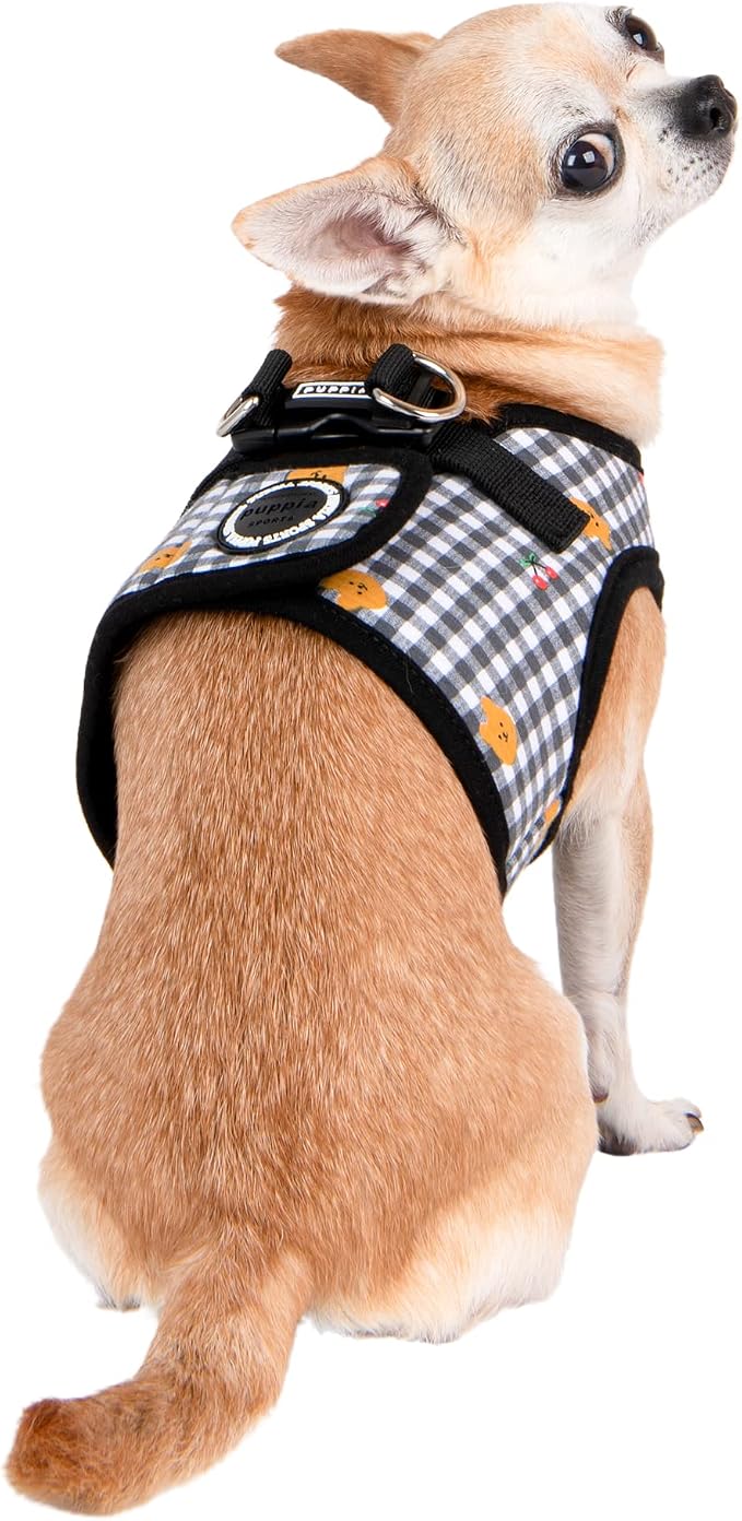 Puppia Spring and Summer Fashion Step-in Vest Dog Harness, Black_Baba, Medium