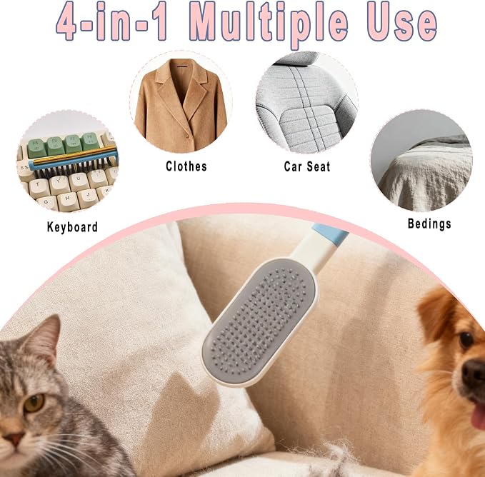 VrythosNex 4-in-1 Pet Hair Remover for Couch, Pink
