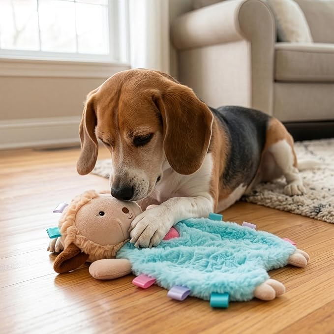 SPOT Soothers Tabbie Lambie Dog Toy - 12in Stuffing-Free Calming Plush with Lavender Scent & Squeaker for Puppies & Small Dogs, Separation Anxiety Relief - 1 of 3 Assorted Colors, Sent at Random