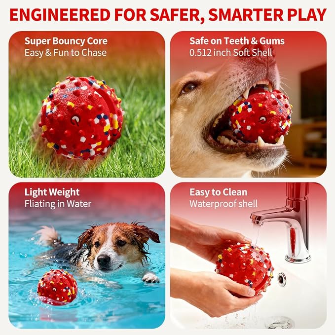 Interactive Dog Toys, Rechargeable Dog Ball, Automatic Moving Toy for Small Medium Dogs, Indoor Outdoor Exercise, Chew Resistant Design to Keep Busy