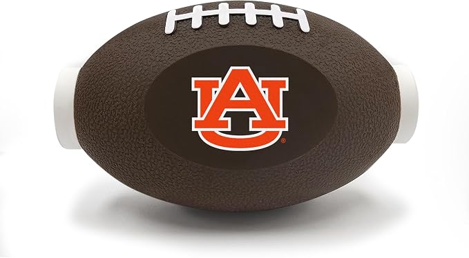 NCAA Auburn Tigers Football Treat Dispensing Toy for Dogs and Cats, Rubber Ball Dog Toy, Interactive Fun Dog Treat Toy, Natural Rubber Dog Feeding Toy