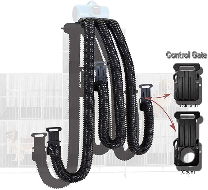 Maykoosh Professional 3 Speed Pet Grooming Dog Cage Dryer with Multi Drying Hose Kit, Timer & Filters