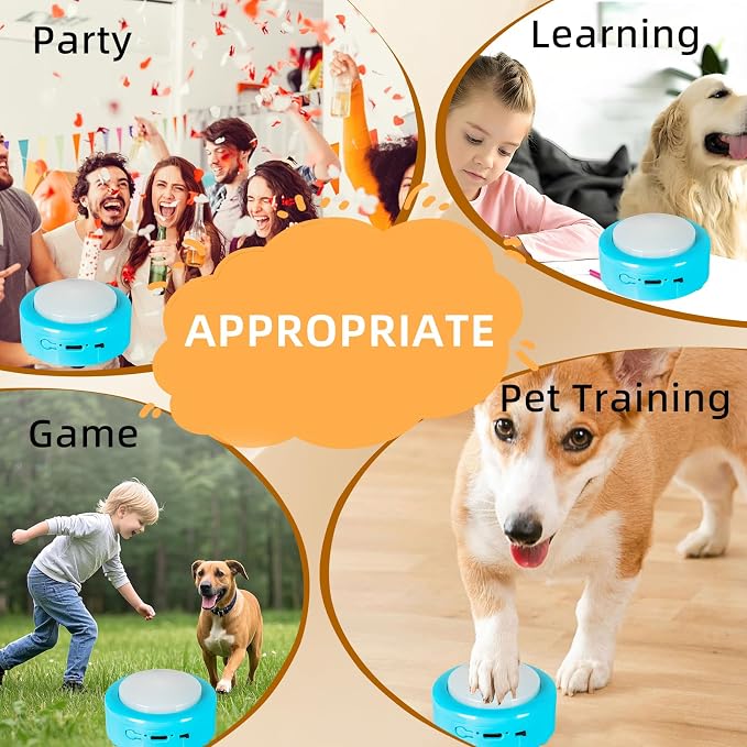Rechargeable Dog Talking Buttons with Mat, 6 Pack