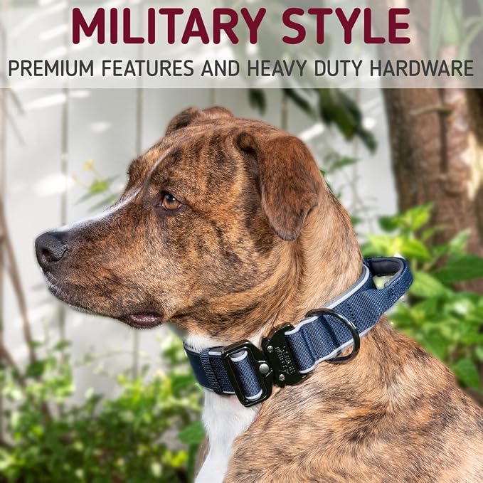 Leash Boss Tactical Dog Collar - Dog Collar with Handle Heavy-Duty Adjustable Military K9 Collar with Quick Release Buckle and Handle - for Training
