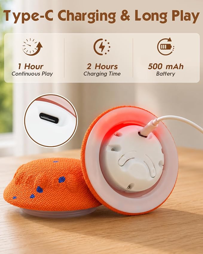 osou Interactive Dog Ball, Automatic Moving Toy with 3 Interactive Modes | Irregular Rotating, Motion-Activated, Auto off, 8 LED Lights & Bird Chirps, Rechargeable, Durable ETPU for All Breed Dogs