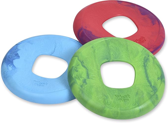 WEST PAW Seaflex Sailz Dog Toy Flying Disc - Machine Washable Eco-Friendly Zogoflex Toys for Moderate Chewers - Perfect for Fetch, Gnawing, Catch, Pet Training - Surf