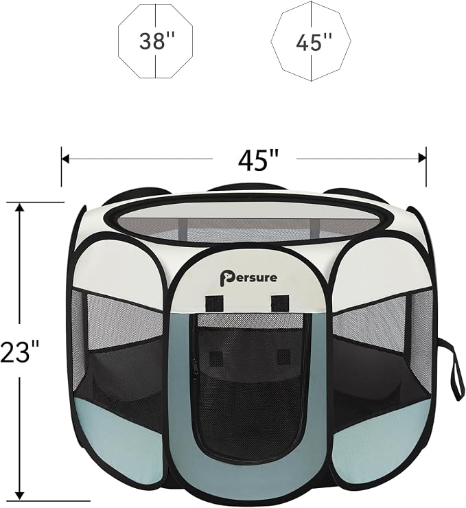 Dog Cat Playpen Indoor Outdoor for Puppy Pet Dogs Cat Recovery After Surgery, Dog Tent Crates Cage Indoor/Outdoor, Portable Pop Up Kennel with Carrying Case for Travel (Dark Grey with Pad, Small)