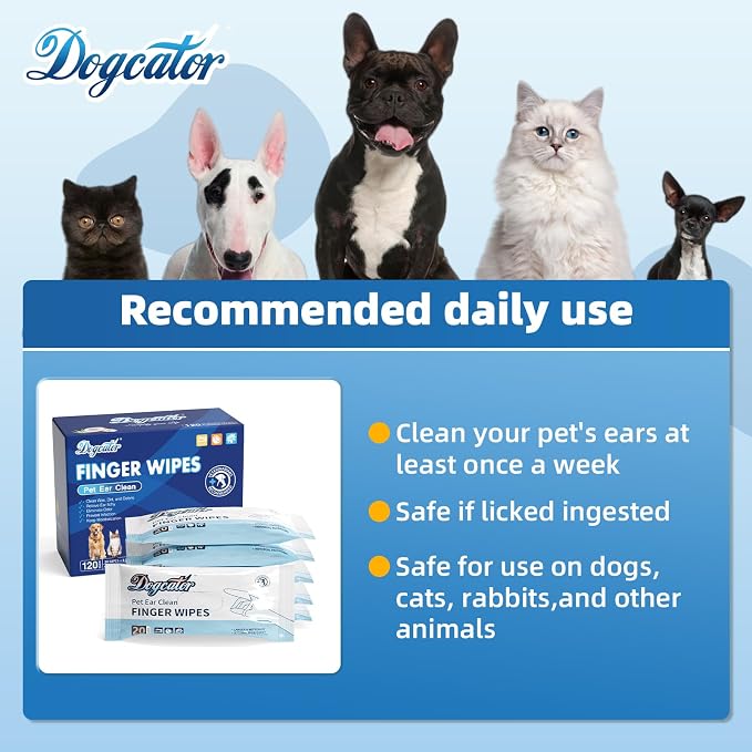 Dogcator Charcoal Puppy Pads with Dog Ear Wipes for Odor Control, 120 Pack Ear Wipes for Dogs, 40 Count Charcoal Pee Pads, Disposable Pet Care Supplies, Effectivly Remove Bad Smells