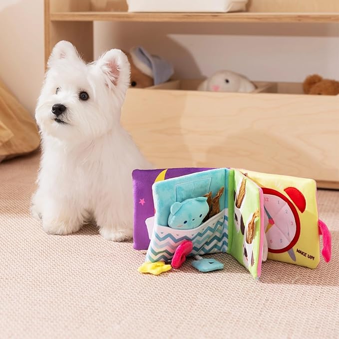 Dog Toy Snuffle Sound Book Series Lunch Space Christmas Goodnight Birthday Scout Themes 3D Puppy Decor Cover Puzzle Toy Dog Accessories for Mental Stimulation & Slow Feeding (goodnight2)