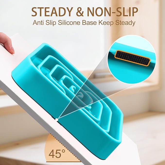 Slow Feeder Dog Bowls for Large Medium Dogs, Anti-Choking Slow Eating Maze Dog Food Bowl, Anti-Slip Slow Feeding Pet Puzzle Bowl,Blue