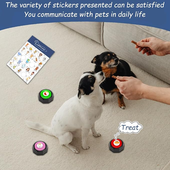 Pet Training Button Stickers, 25 Actions, Colorful