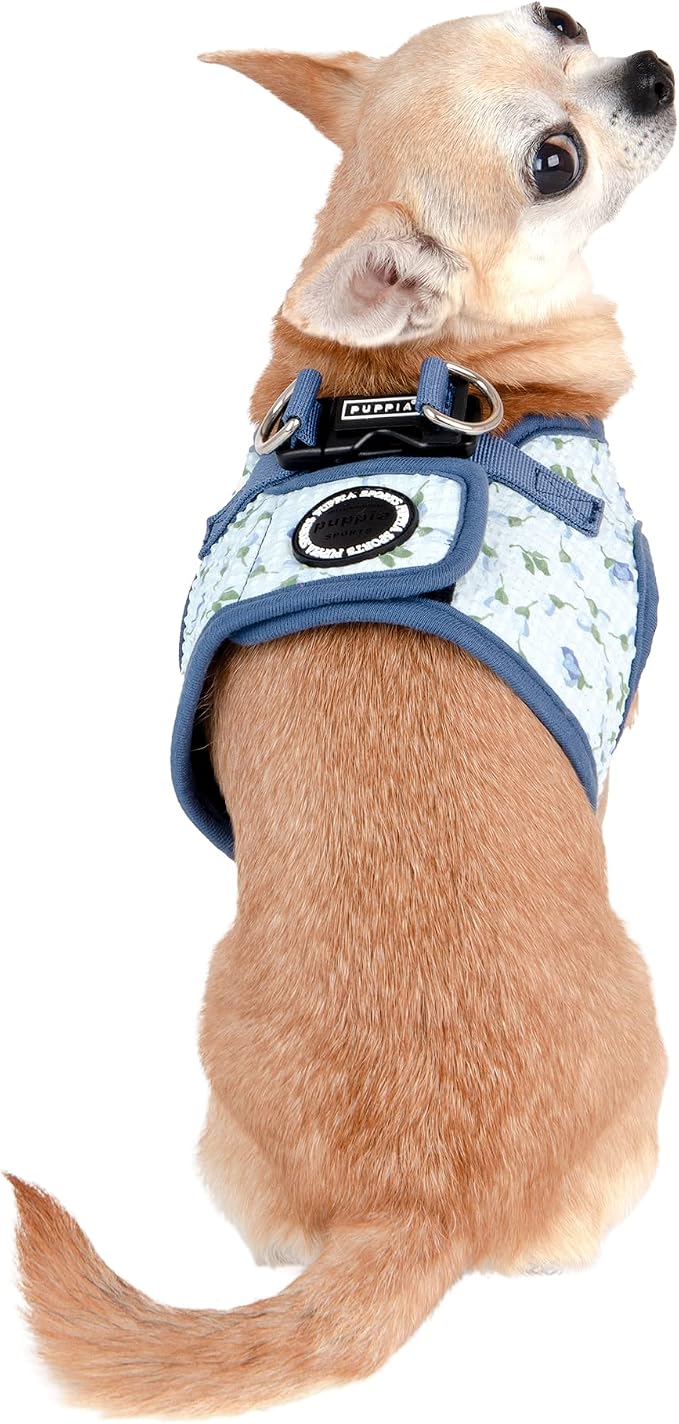 Puppia Spring and Summer Fashion Step-in Vest Dog Harness, Blue_Florian, Extra Large