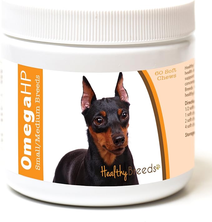 Healthy Breeds Miniature Pinscher Omega HP Fatty Acid Skin and Coat Support Soft Chews 60 Count