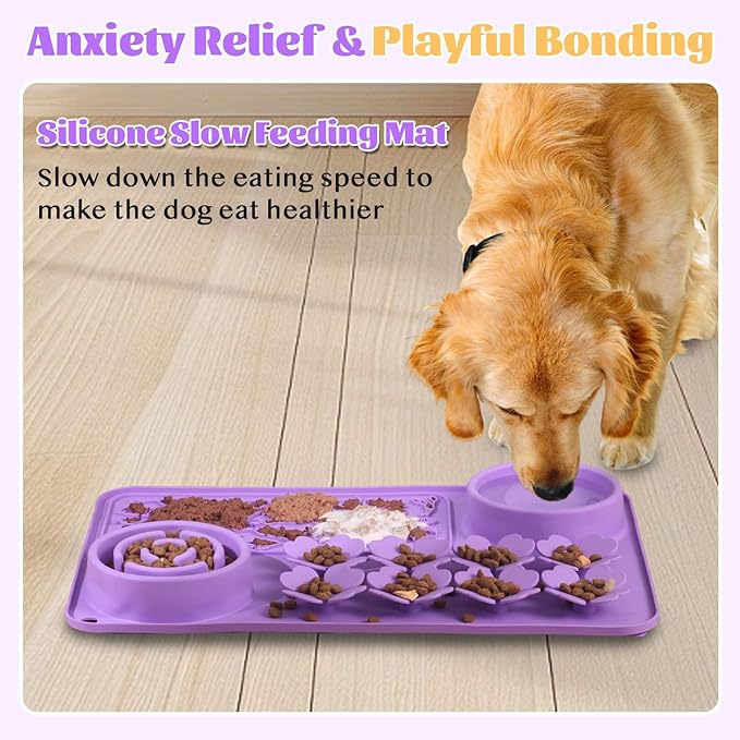 Star&Mi Slow Feeder Dog Bowls, 3-Layer Interactive Dog Puzzle Feeder, Dog Slow Feeder Bowl & Lick Bowl for Dogs, Non-Slip Dog Bowl Slow Feeder for Medium & Large Breeds