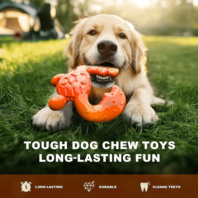 Dog Chew Toys for Aggressive Chewers – Tough Indestructible Dog Toy for Large Dogs, Durable Long-Lasting Chew Bones, Heavy Duty Interactive Dog Toys to Keep Dogs Busy & Relieve Boredom