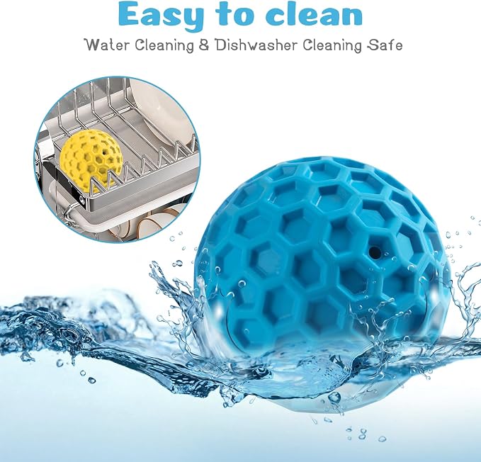 HIPPIH Indestructible Squeaky Dog Toys, Interactive Dog Balls 2 Pack | Chew Toys for Aggressive Chewers, Natural Rubber, Large/Medium Dogs, Tough Puppy Teething Toy, Relieve Anxiety
