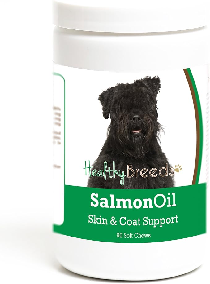 Healthy Breeds Bouvier des Flandres Salmon Oil Soft Chews 90 Count, Brown