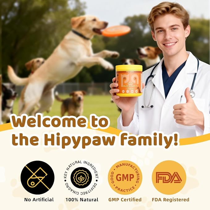12-in-1 Dog Multivitamin Chewable: Dog Vitamins & Supplements with Chondroitin Glucosmine Probiotics Omega 3 Cod Liver Oil CoQ10 Astaxanthin for Joint Gut Heart Eye Brain Immune Support