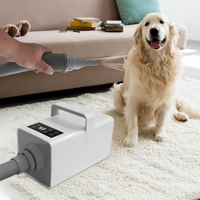 Pet Hair Dryer with Low Noise,Pet Grooming Dryer with Powerful Motor and Diffuser for Dogs, Cats, Puppies - Portable Handheld for Quick Drying After Bath