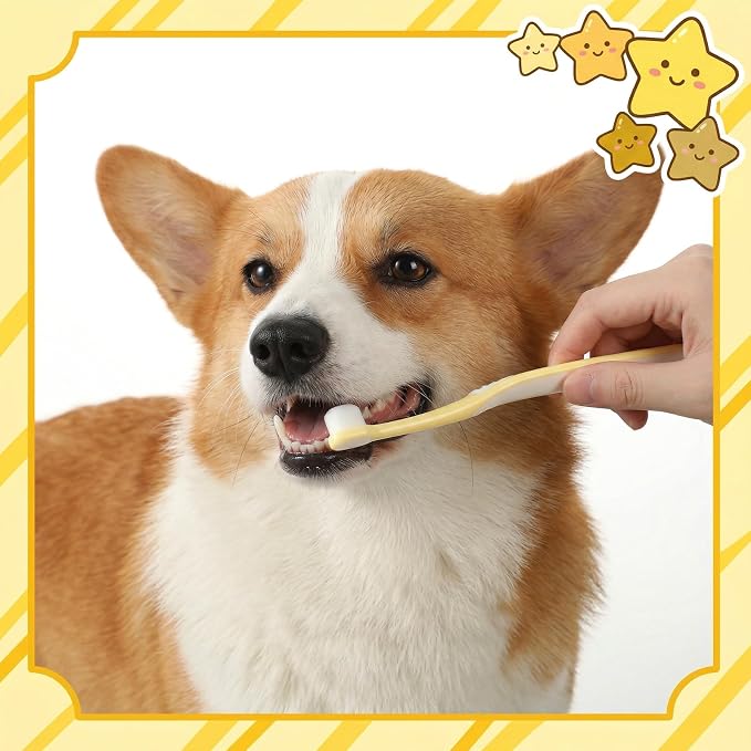3 Pcs Small Dog Toothbrush, Soft Small Dog Cat Tooth Brush Soft Nano Bristle Puppy Kitten Tooth Brush for Puppy Teeth Cleaning Ultra Soft Toothbrush Easy Dental Cleaning