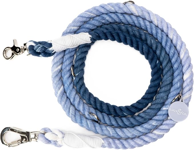 Lucy & Co. Main Squeeze Hands-Free Rope Dog Leash, Adjustable Crossbody Leash for Walking Dogs