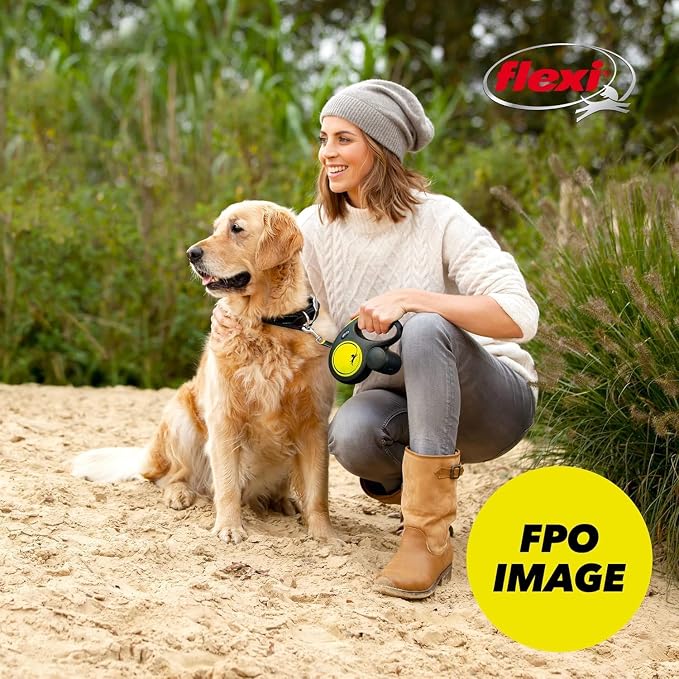 FLEXI® Giant Tape Retractable Dog Leash, Large, 26 ft - Black | German engineered, original flexi leash, durable quality for dogs up to 110 lbs, tangle-free, walking, reliable brake system