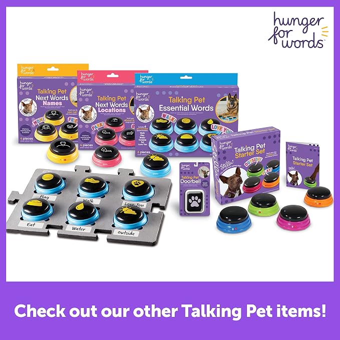 Hunger For Words Talking Pet Buttons, 3 Piece Set
