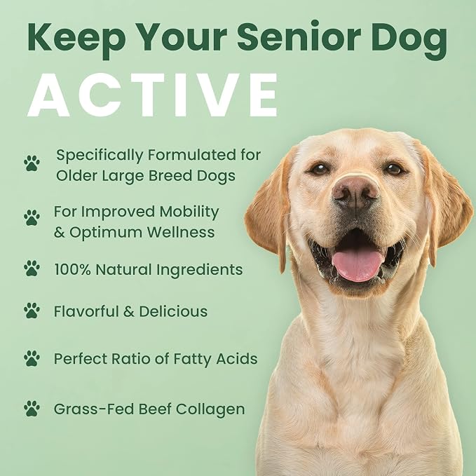 Veterinary Naturals Hemp & Hips Senior Large Breed Dog Joint Chews - 60ct