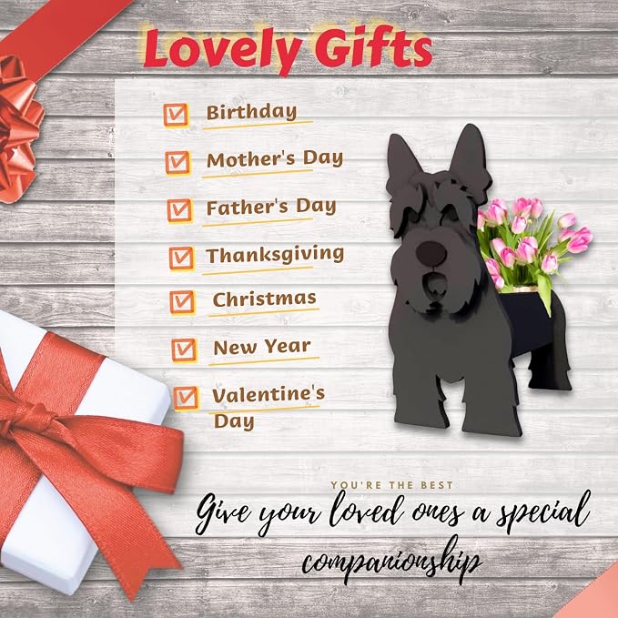 Scottish Terrier Dog Planter Pots, Animal Shaped Flower Pot