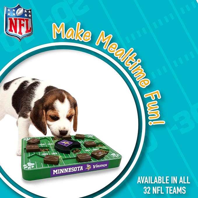Pets First NFL Minnesota Vikings Puzzle, Interactive Dog Treat Puzzle Toy