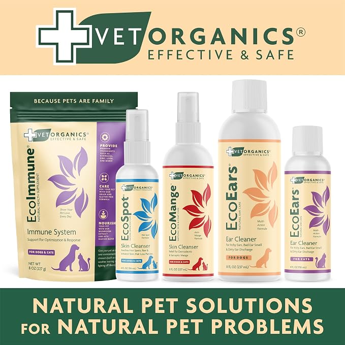 Vet Organics EcoEars Dog Ear Cleaner, 8 oz (2 Pack)