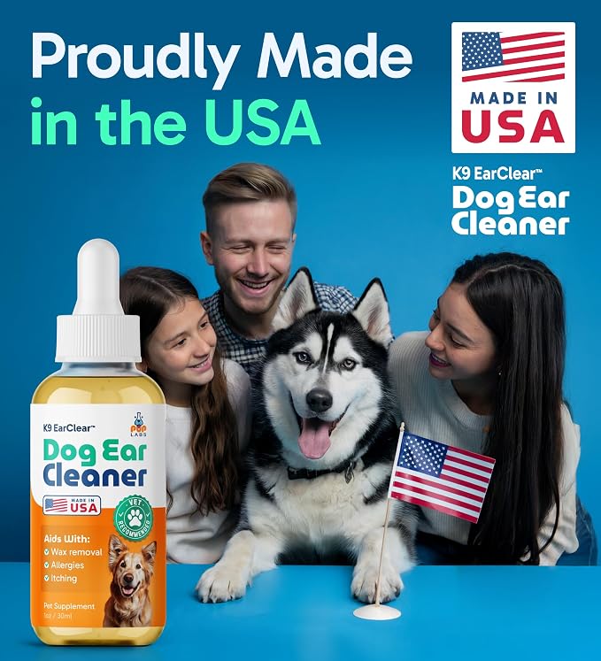 Pup Labs Ear Clear, Natural Dog Ear Cleaner and Infection Treatment for Dogs, Dog Drops for Itching, Irritation, & Wax Build-Up, 2-Pack