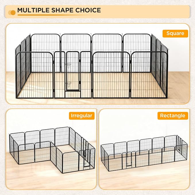 BestPet Dog Playpen, 40in 16 Panels, Black