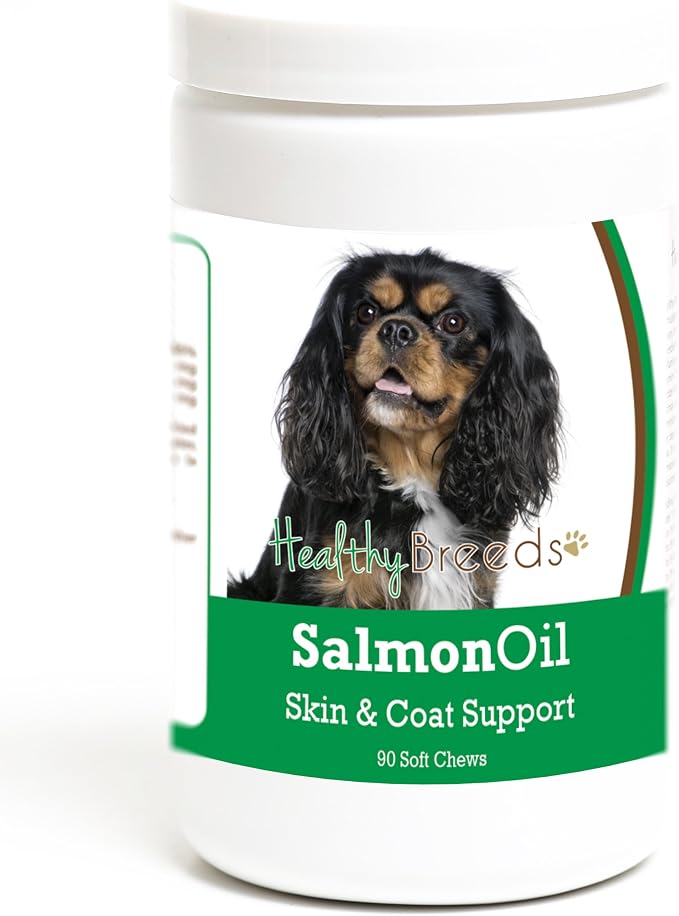 Healthy Breeds Cavalier King Charles Spaniel Salmon Oil Soft Chews 90 Count, Brown