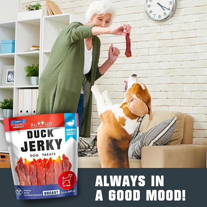 Duck Jerky Dog Treats - Human Grade, 1.5lb