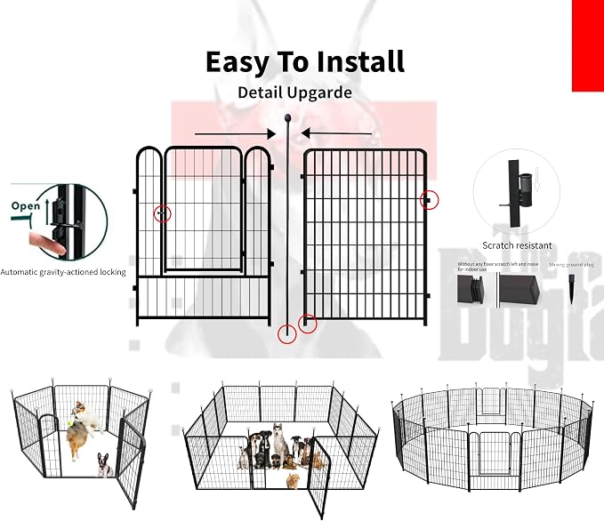 Rustproof Dog Playpen Add-On Panels, 36in 4 Panels