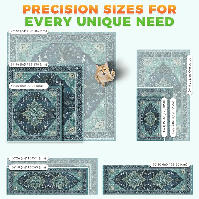 Hompet Cat Litter Mat 2 Pack, 36x36 Large Machine Washable Trapping Mats for Cats, Super Absorbent & Urine-Proof Cat Litter Box Mat for Floor, Waterproof & Non Slip Kitty Litter Rug