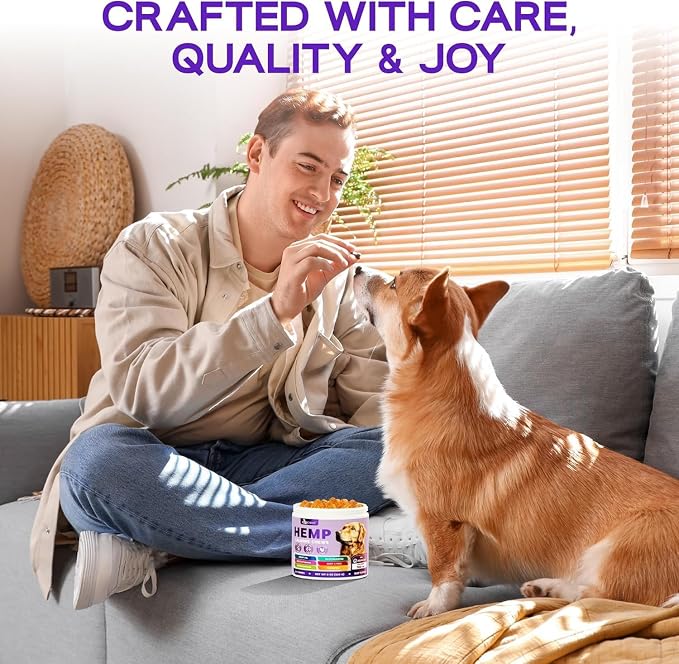 Natural Calming Dog Treats Calming Oil, Valerian, Glucosamine