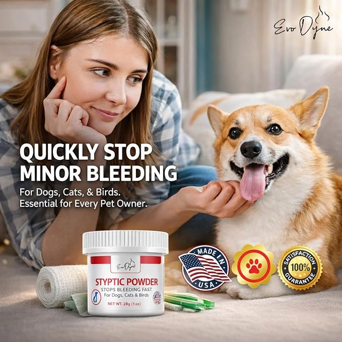 Evo Dyne Styptic Powder 3-Pack 2 oz for Dogs, Cats & Birds