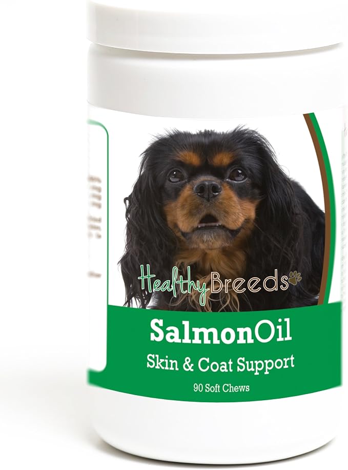 Healthy Breeds English Toy Spaniel Salmon Oil Soft Chews 90 Count, Brown
