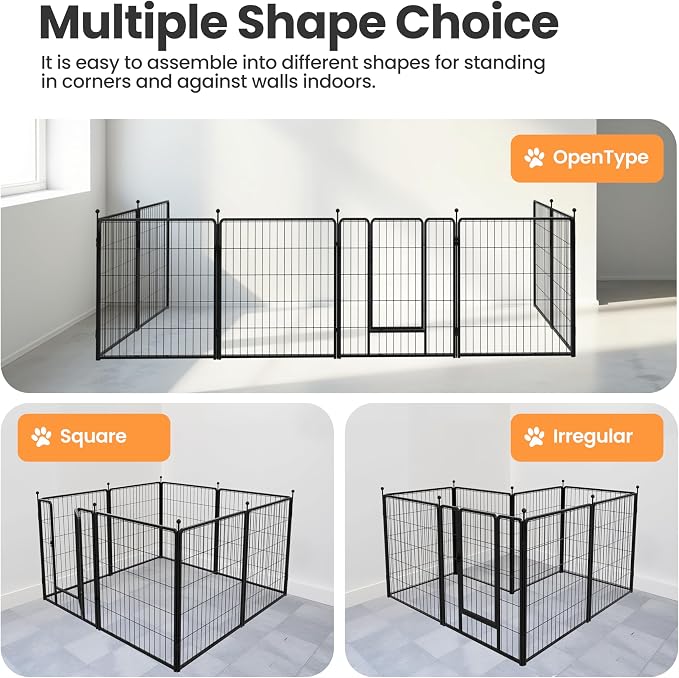 Simple Deluxe Dog Playpen, 32in 4 Panels, Black