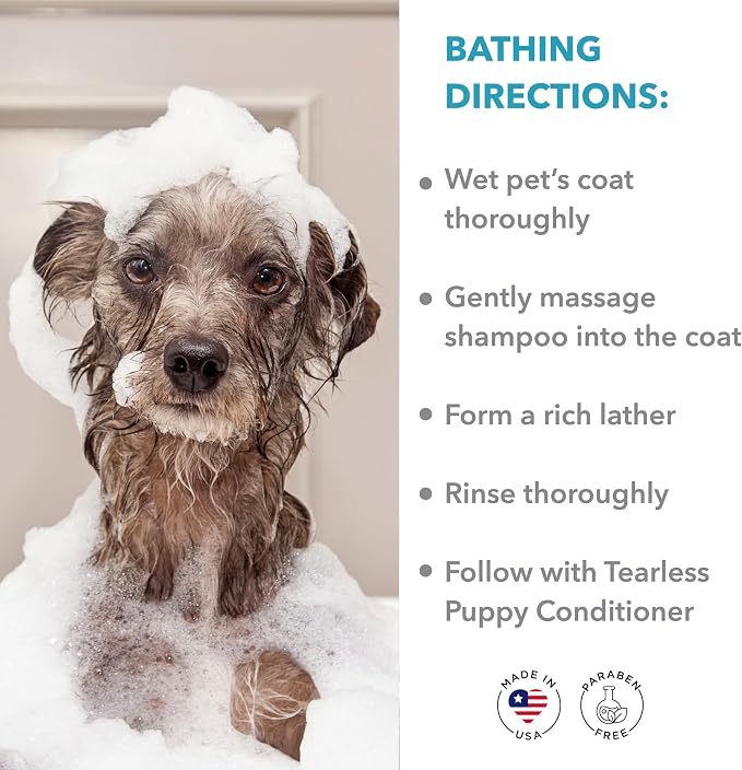Isle of Dogs - Everyday Natural Luxury Tearless Puppy Shampoo - Cotton + Fresh Orchid - Sulfate & Paraben Free Formula - Gentle Pet Shampoo For Dogs Of All Ages & Coat Types - Made in the USA - 16 Oz