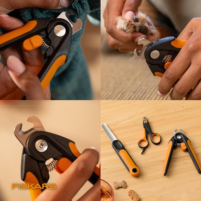 Fiskars Large Pet Nail Clippers, 5.75in, Orange/Black