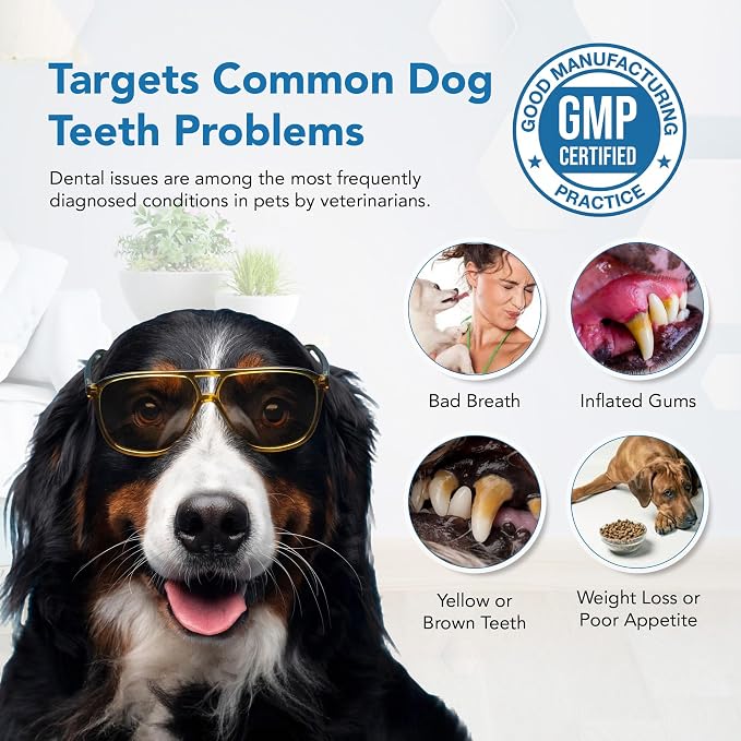 Dental Powder for Dogs - Plaque Control & Tartar Remover, Breath Freshener