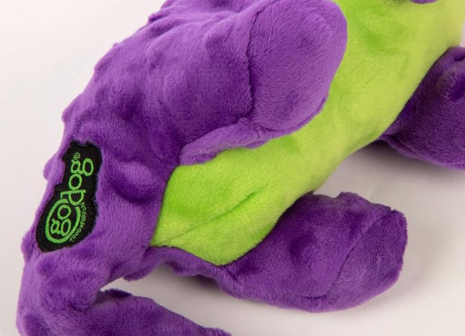 goDog Action Plush Lizard Animated Squeaky Dog Toy, Chew Guard Technology - Purple, One Size