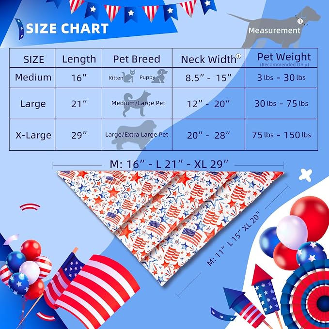 American Flag Dog Bandana, X-Large, X-Large
